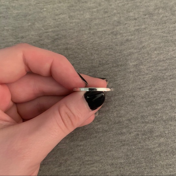 Silver Textured Hoop Earrings - Picture 4 of 4